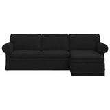 Sofa Black 215 x 138 x 80 cm Fabric - Top-Down View