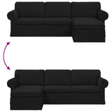 Sofa Black 215 x 138 x 80 cm Fabric - Low Angle