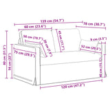 Sofa Dark Grey 139 x 78 x 80 cm Fabric - Extra Image