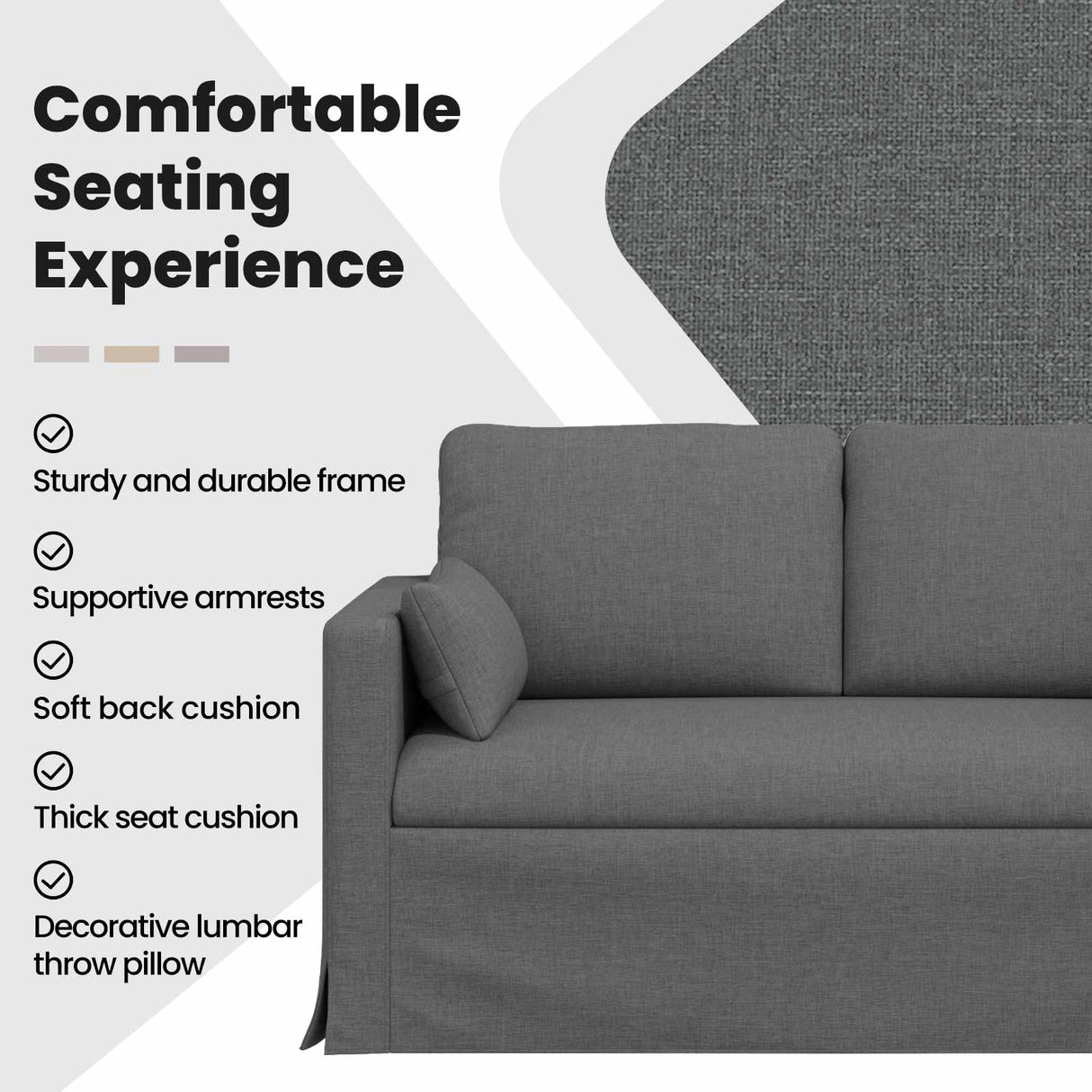 Sofa Dark Grey 158 x 78 x 80 cm Fabric