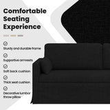 Sofa Black 198 x 78 x 80 cm Fabric - Close-Up Angle