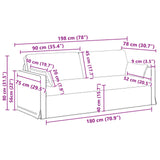 Sofa Black 198 x 78 x 80 cm Fabric - Extra Image