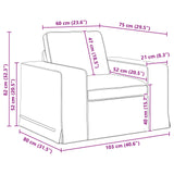 Sofa Black 103 x 80 x 82 cm Fabric - Extra Image