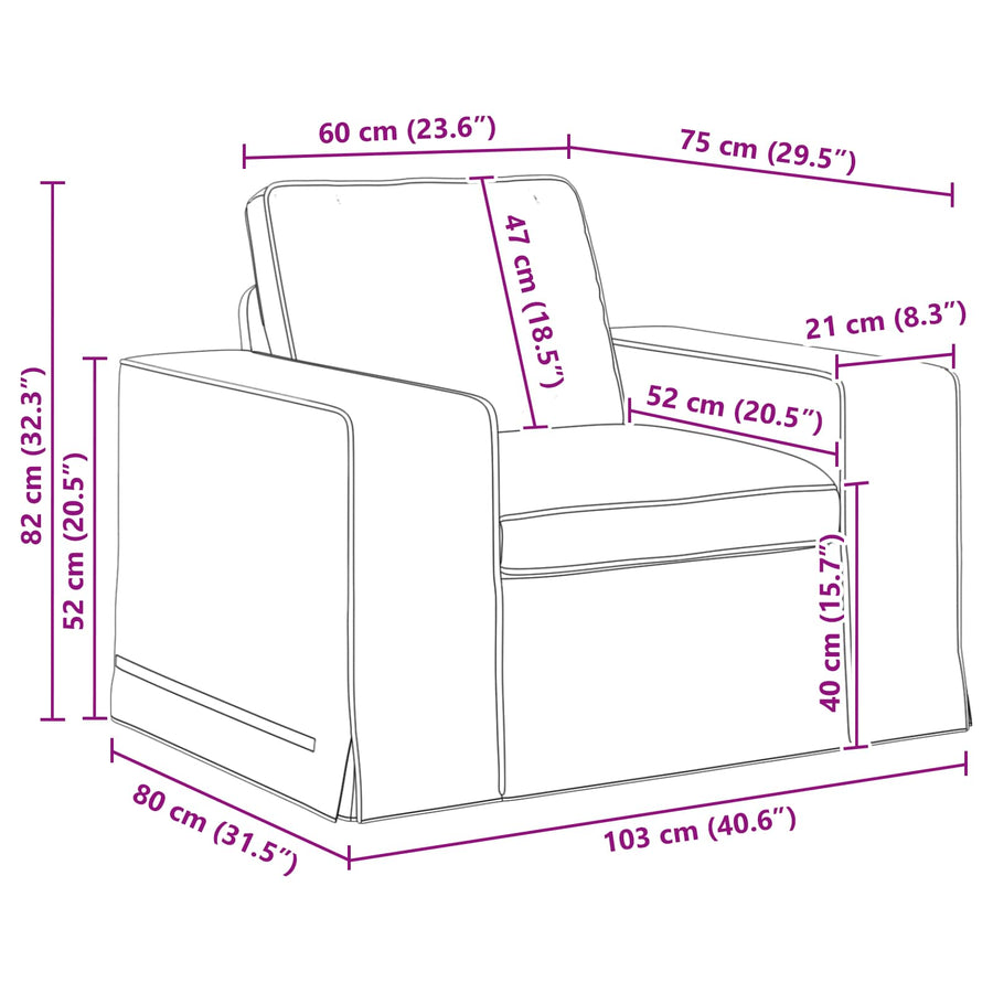 Sofa Black 103 x 80 x 82 cm Fabric