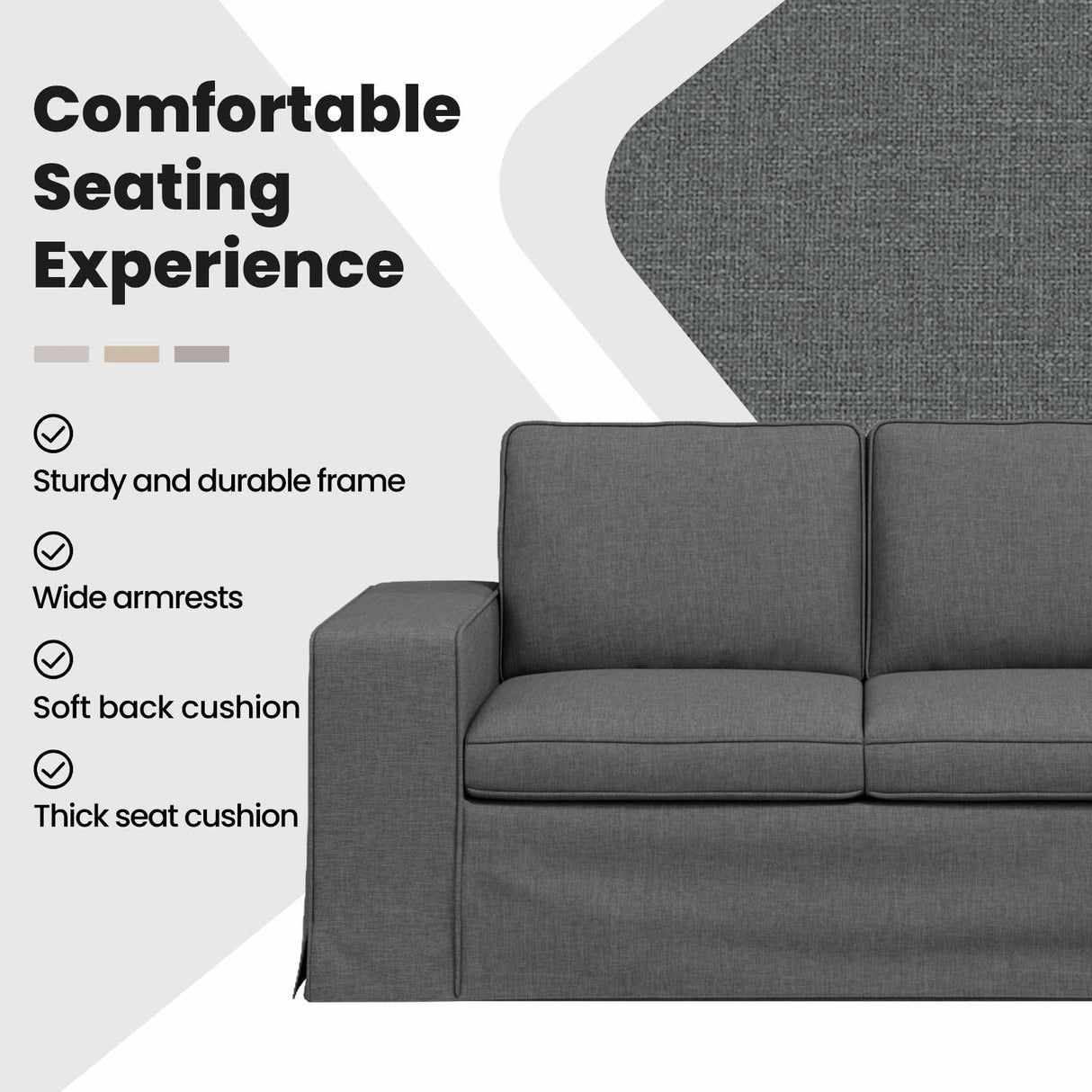 Sofa Dark Grey 162 x 80 x 82 cm Fabric