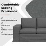 Sofa Dark Grey 162 x 80 x 82 cm Fabric - Close-Up Angle