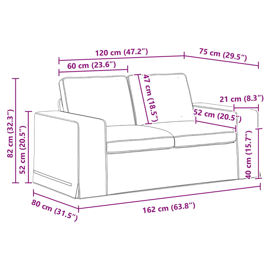 Sofa Dark Grey 162 x 80 x 82 cm Fabric