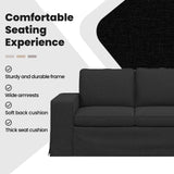 Sofa Black 182 x 80 x 82 cm Fabric - Close-Up Angle