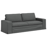 Sofa Dark Grey 222 x 80 x 82 cm Fabric - Front View