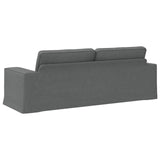 Sofa Dark Grey 222 x 80 x 82 cm Fabric - Rear View