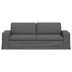 Sofa Dark Grey 222 x 80 x 82 cm Fabric