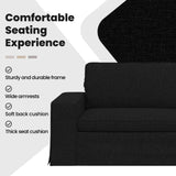 Sofa Black 222 x 80 x 82 cm Fabric - Close-Up Angle