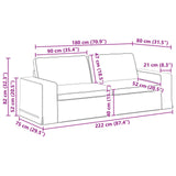 Sofa Black 222 x 80 x 82 cm Fabric