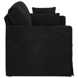 Sofa Black 138 x 78 x 80 cm Velvet - 45-Degree Angle