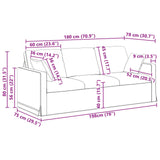 Sofa Black 198 x 78 x 80 cm Velvet