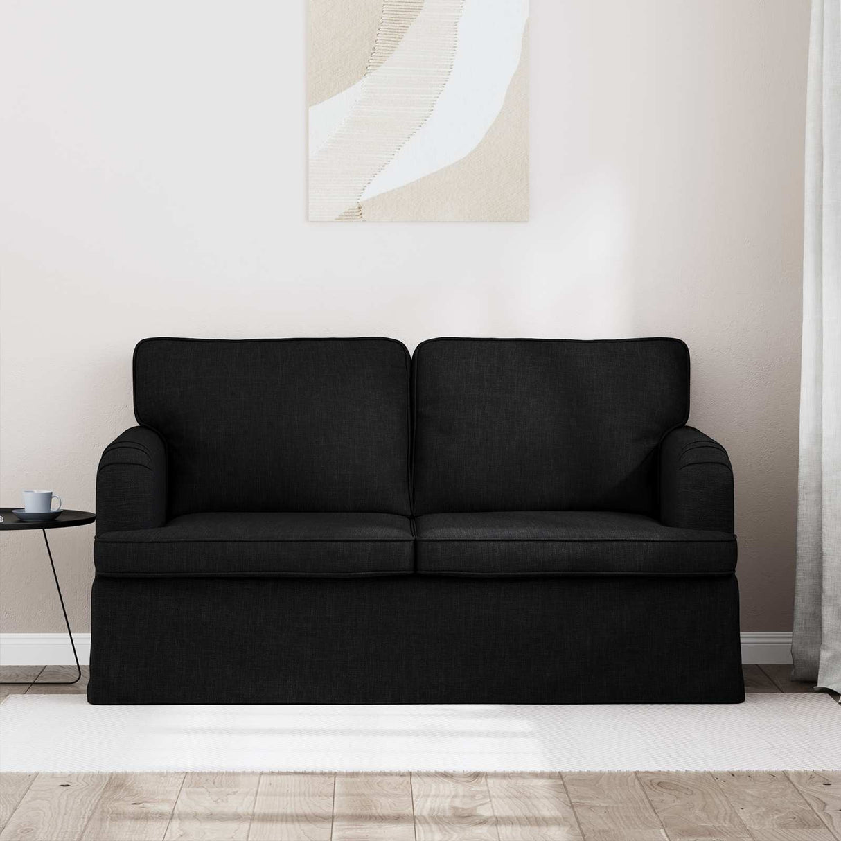 Sofa Black 144 x 80 x 85 cm Fabric
