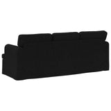 Sofa Black 201 x 80 x 85 cm Fabric - Rear View