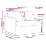 Sofa Black 136 x 82 x 85 cm Fabric - Extra Image