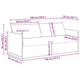 Sofa Black 196 x 82 x 85 cm Fabric - Extra Image