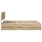 Bed Frame with Drawer Sonoma Oak 150 x 200 cm Engineered Wood - Extra Image