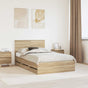 Bed Frame with Drawer Sonoma Oak 135 x 190 cm Engineered Wood