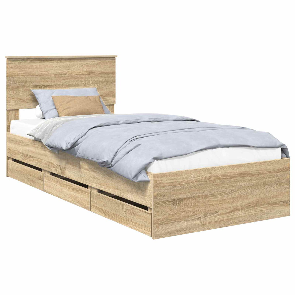 Bed Frame with Drawer Sonoma Oak 90 x 190 cm Engineered Wood