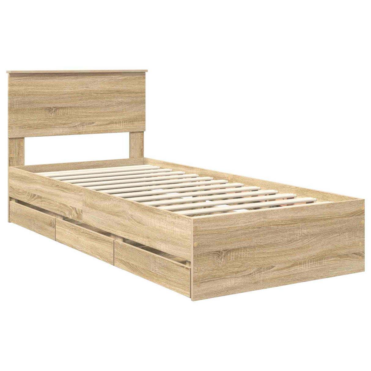 Bed Frame with Drawer Sonoma Oak 90 x 190 cm Engineered Wood