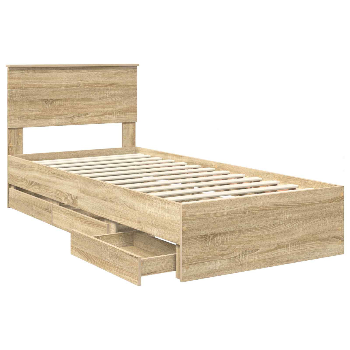 Bed Frame with Drawer Sonoma Oak 90 x 190 cm Engineered Wood