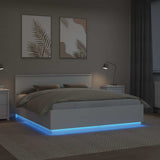 Bed Frame with Headboard White 180 x 200 cm Engineered Wood