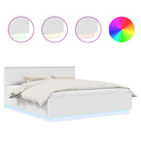 Bed Frame with Headboard White 180 x 200 cm Engineered Wood - Front View