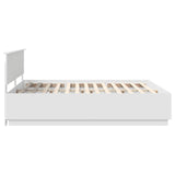 Bed Frame with Headboard White 180 x 200 cm Engineered Wood - Extra Image