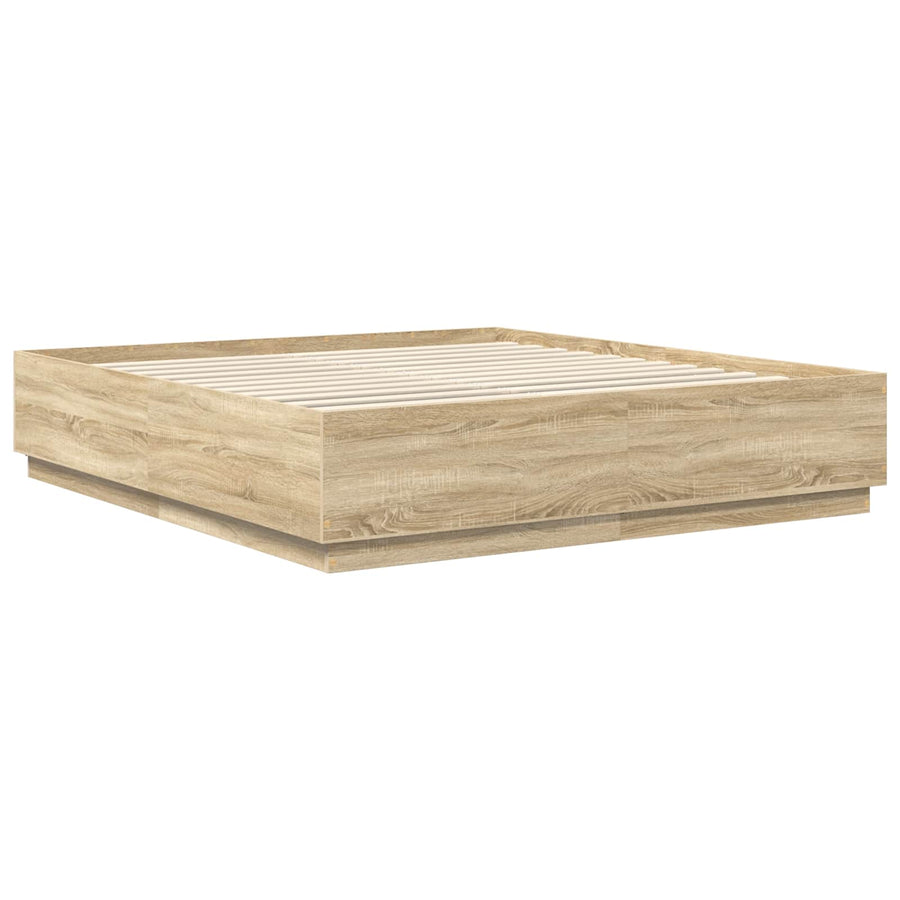 Bed Frame Sonoma Oak 180 x 200 cm Engineered Wood