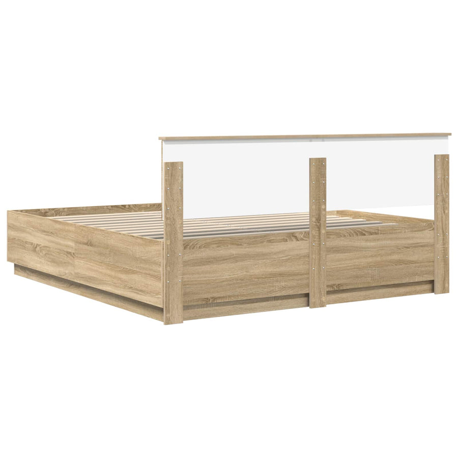 Bed Frame Sonoma Oak 180 x 200 cm Engineered Wood