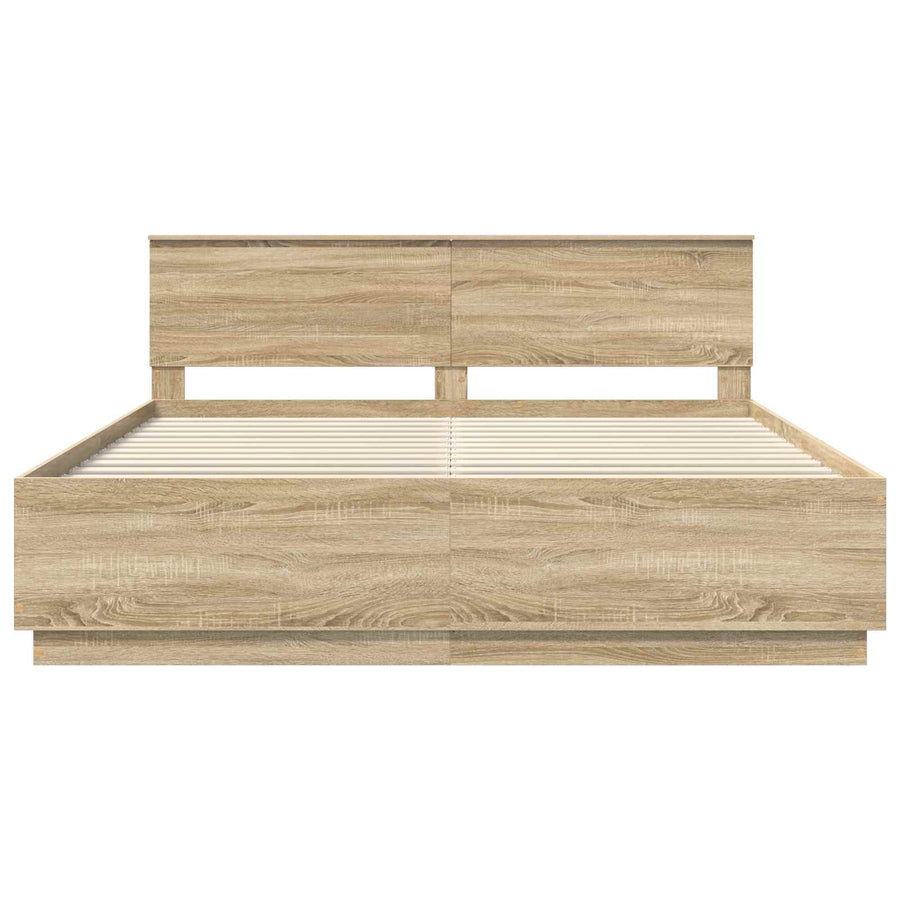 Bed Frame Sonoma Oak 180 x 200 cm Engineered Wood