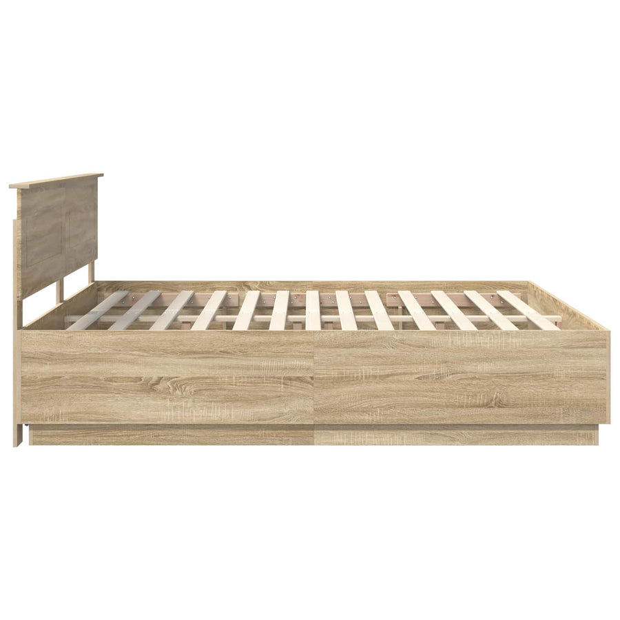Bed Frame Sonoma Oak 180 x 200 cm Engineered Wood