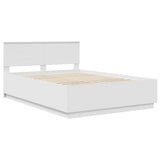 Bed Frame with Headboard White 150 x 200 cm Engineered Wood - Top-Down View
