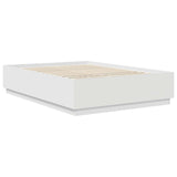 Bed Frame with Headboard White 150 x 200 cm Engineered Wood - 45-Degree Angle