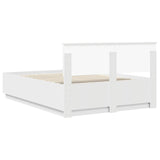 Bed Frame with Headboard White 150 x 200 cm Engineered Wood