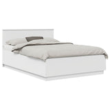 Bed Frame with Headboard White 150 x 200 cm Engineered Wood