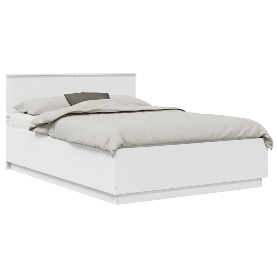 Bed Frame with Headboard White 150 x 200 cm Engineered Wood