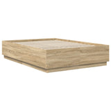 Bed Frame Sonoma Oak 150 x 200 cm Engineered Wood - 45-Degree Angle