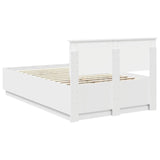 Bed Frame with Headboard White 135 x 190 cm Engineered Wood - Extra Image