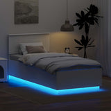 Bed Frame with Headboard White 90 x 190 cm Engineered Wood - Top-Down View