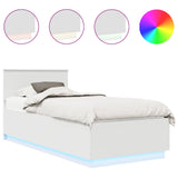 Bed Frame with Headboard White 90 x 190 cm Engineered Wood - Front View