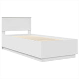 Bed Frame with Headboard White 90 x 190 cm Engineered Wood