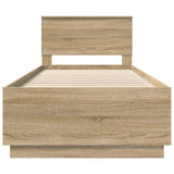 Bed Frame with Headboard Sonoma Oak 90 x 190 cm Engineered Wood