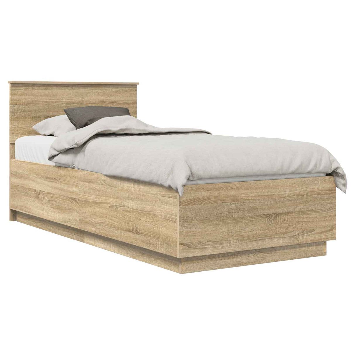 Bed Frame with Headboard Sonoma Oak 90 x 190 cm Engineered Wood