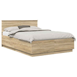 Bed Frame Sonoma Oak 150 x 200 cm Engineered Wood