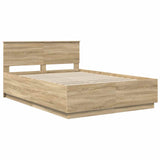 Bed Frame Sonoma Oak 150 x 200 cm Engineered Wood - Top-Down View