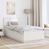 Bed Frame with Headboard White 90 x 190 cm Engineered Wood - Side View